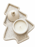 Christmas tree centre piece with seasonal candle