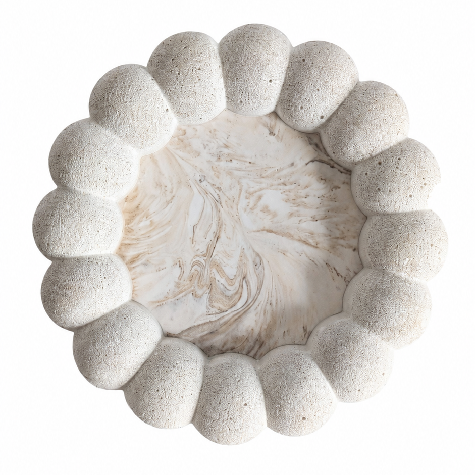 Atlantic Bubble Dish cream on bright white background